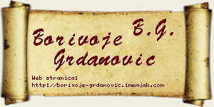 Borivoje Grdanović vizit kartica